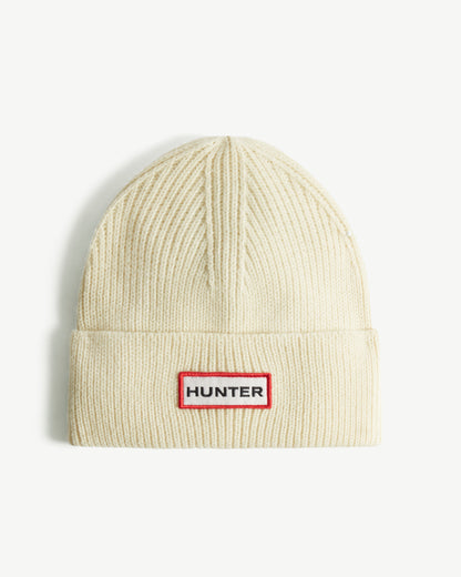 Hunter Acksley Ribbed Beanie - Antique White, front