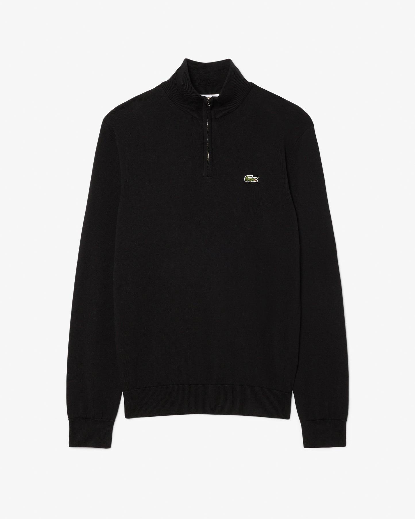 Lacoste Half Zip Logo Mens Sweatshirt - Black 031 | CHO | Designer Mens Half Zip Sweatshirts