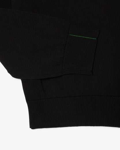 Lacoste Half Zip Logo Mens Sweatshirt - Black 031 | CHO | Designer Mens Half Zip Sweatshirts
