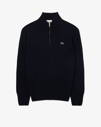 Lacoste Half-Zip Mens Merino Sweatshirt - Navy Blue 166