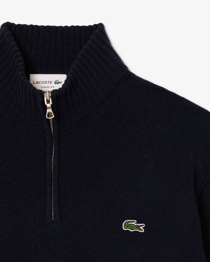 Lacoste Half-Zip Mens Merino Sweatshirt - Navy Blue 166