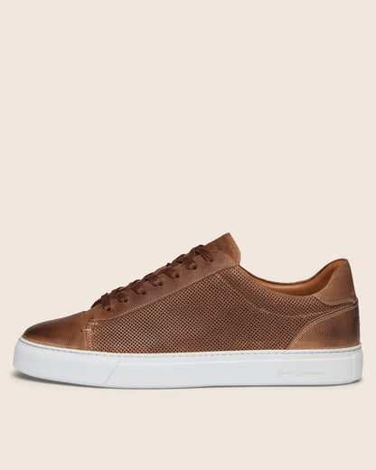 Oliver Sweeney Almada Mens Perforated Leather Trainers - Tan