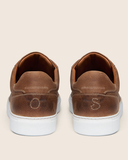 Oliver Sweeney Almada Mens Perforated Leather Trainers - Tan