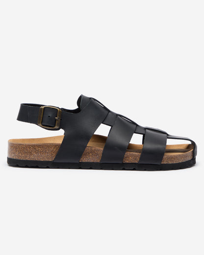 Oliver Sweeney Astorga Mens Calf Leather Fisherman Sandals - Black