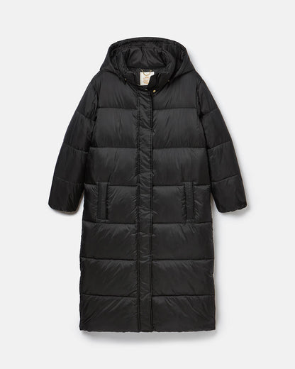 Joules Pitchside Womens Long Padded Jacket - Black - CHO - Designer Womens Padded Jackets