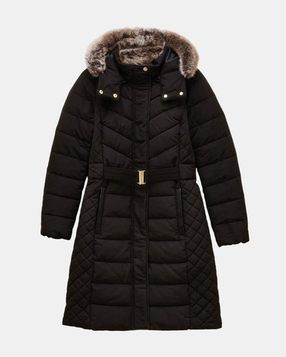 Joules Aspen Womens Long Parka - Black