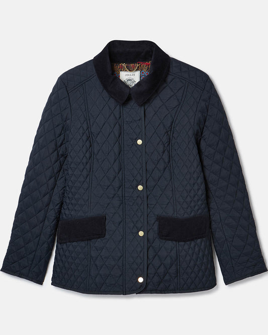 Joules Highclere Womens Diamond Quilted Jacket - Navy