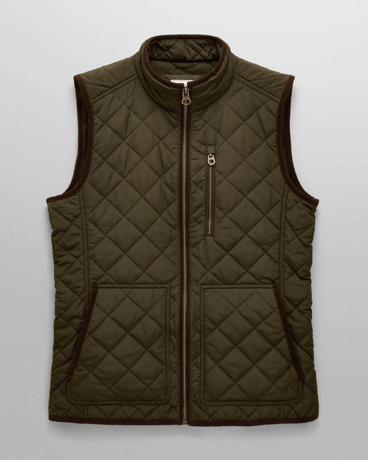 Joules Maynard Mens Quilted Gilet - Green | CHO | Designer Mens Gilets