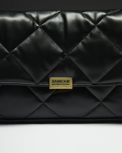 Barbour International Womens Soft Quilt Shoulder Bag - Black