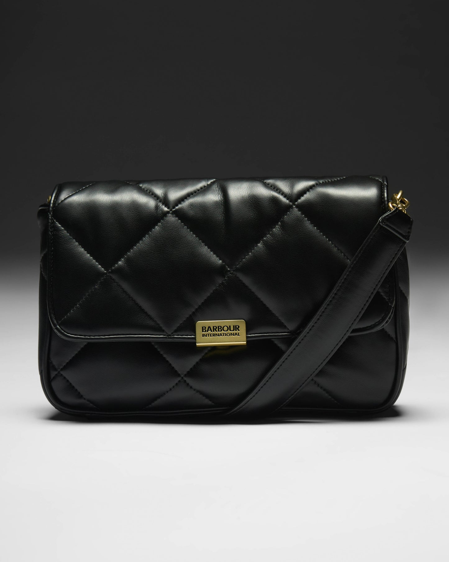 Barbour International Womens Soft Quilt Shoulder Bag - Black