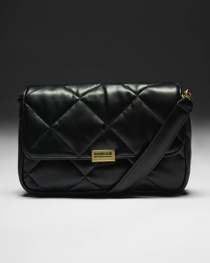 Barbour International Womens Soft Quilt Shoulder Bag - Black