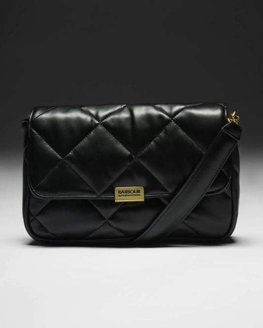 Barbour International Womens Soft Quilt Shoulder Bag - Black
