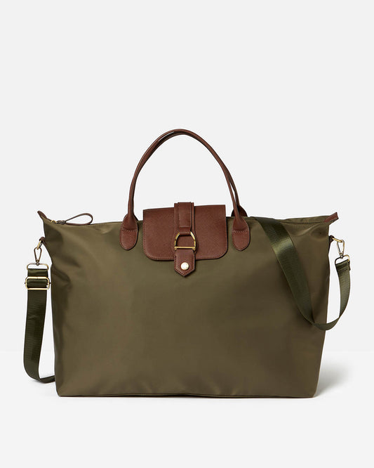 Joules Edie Womens Weekend Bag - Khaki Green