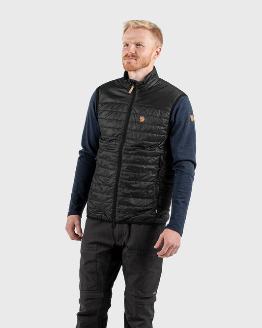 Fjallraven Abisko Mens Padded Gilet - Black 550 | CHO | Designer Mens Padded Gilets
