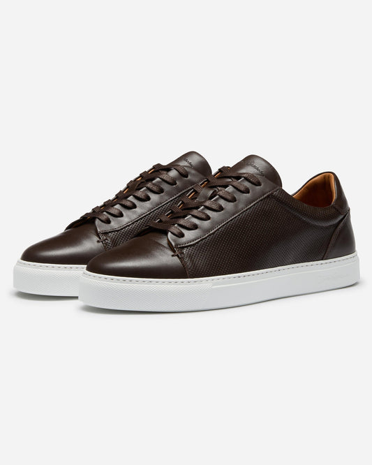 Oliver Sweeney Almada Mens Perforated Leather Trainers - Brown