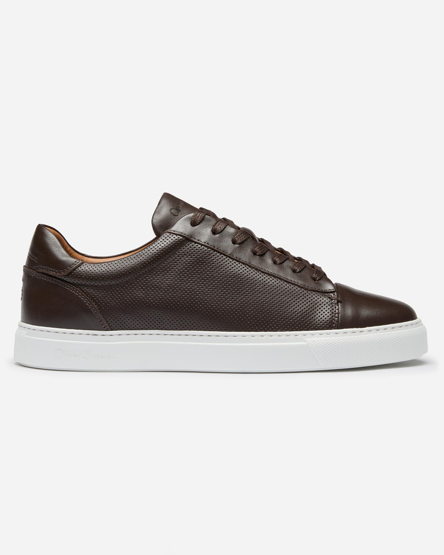 Oliver Sweeney Almada Mens Perforated Leather Trainers - Brown