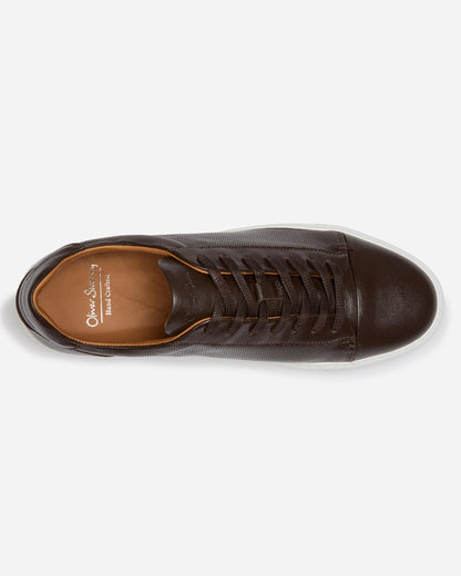 Oliver Sweeney Almada Mens Perforated Leather Trainers - Brown