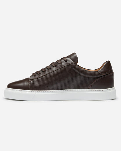 Oliver Sweeney Almada Mens Perforated Leather Trainers - Brown