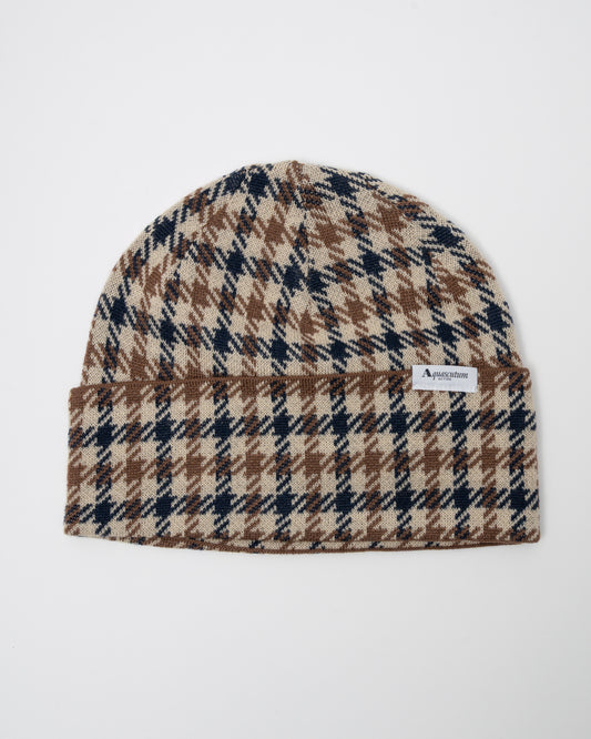 Aquascutum Club Check Beanie - Club Check 28 - CHO - Designer Mens Beanie