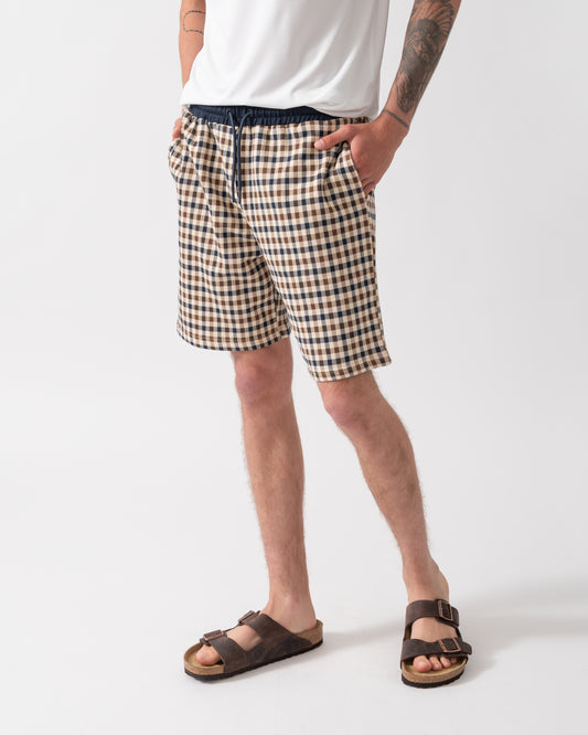 Aquascutum Mens Club Check Shorts in Navy 11