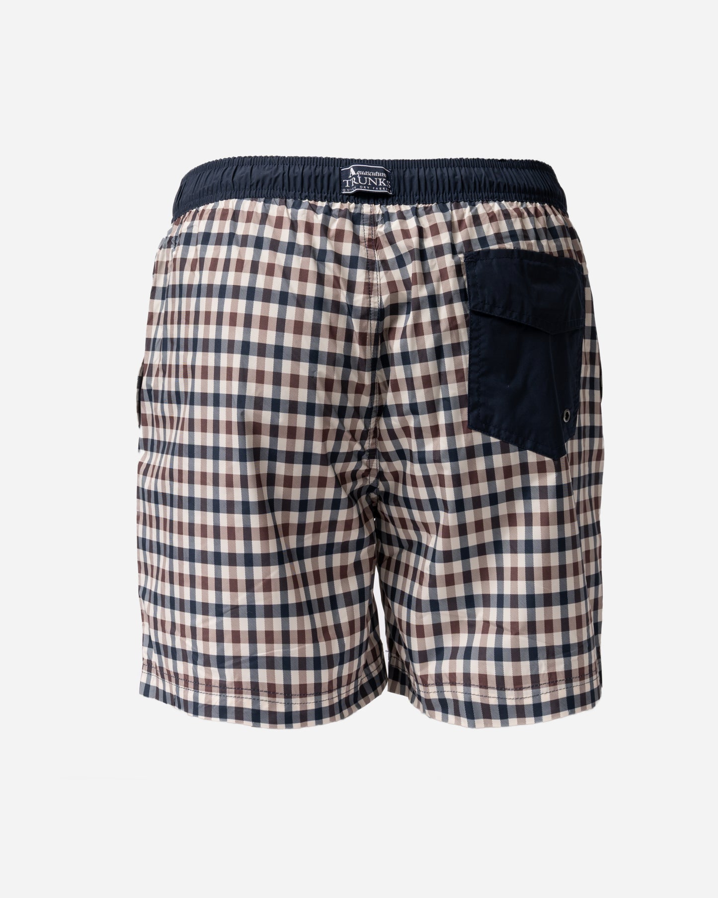 back of Aquascutum Mens Iconic Volley Swim Shorts - Club Check 28