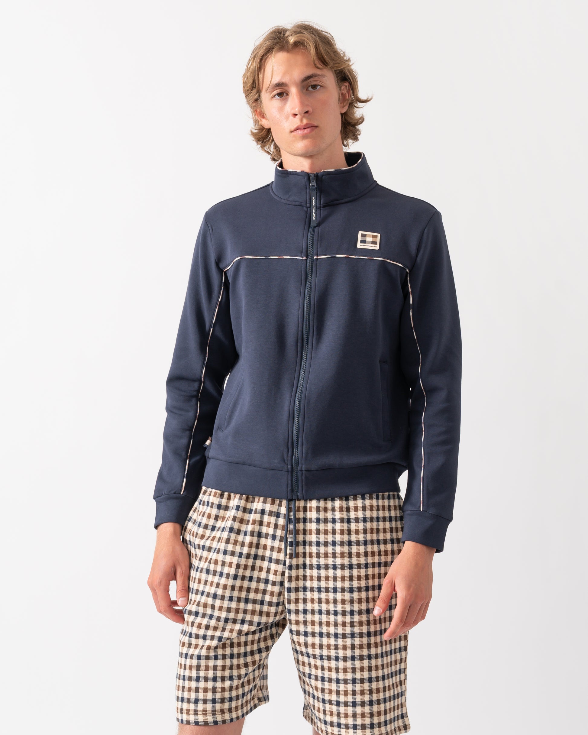 Aquascutum Mens Scuba Piping Track Top in Navy 11