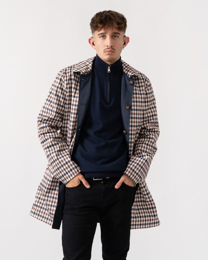 Aquascutum Mens Archival Reversible Mid Coat - Navy 11