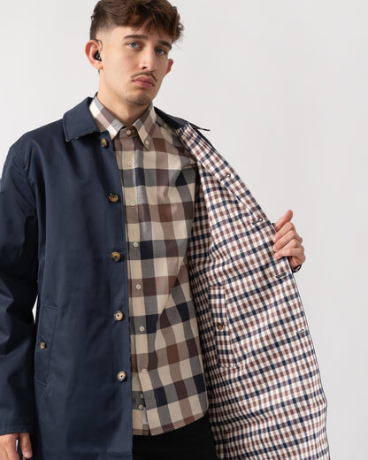 Aquascutum Mens Archival Reversible Mid Coat - Navy 11