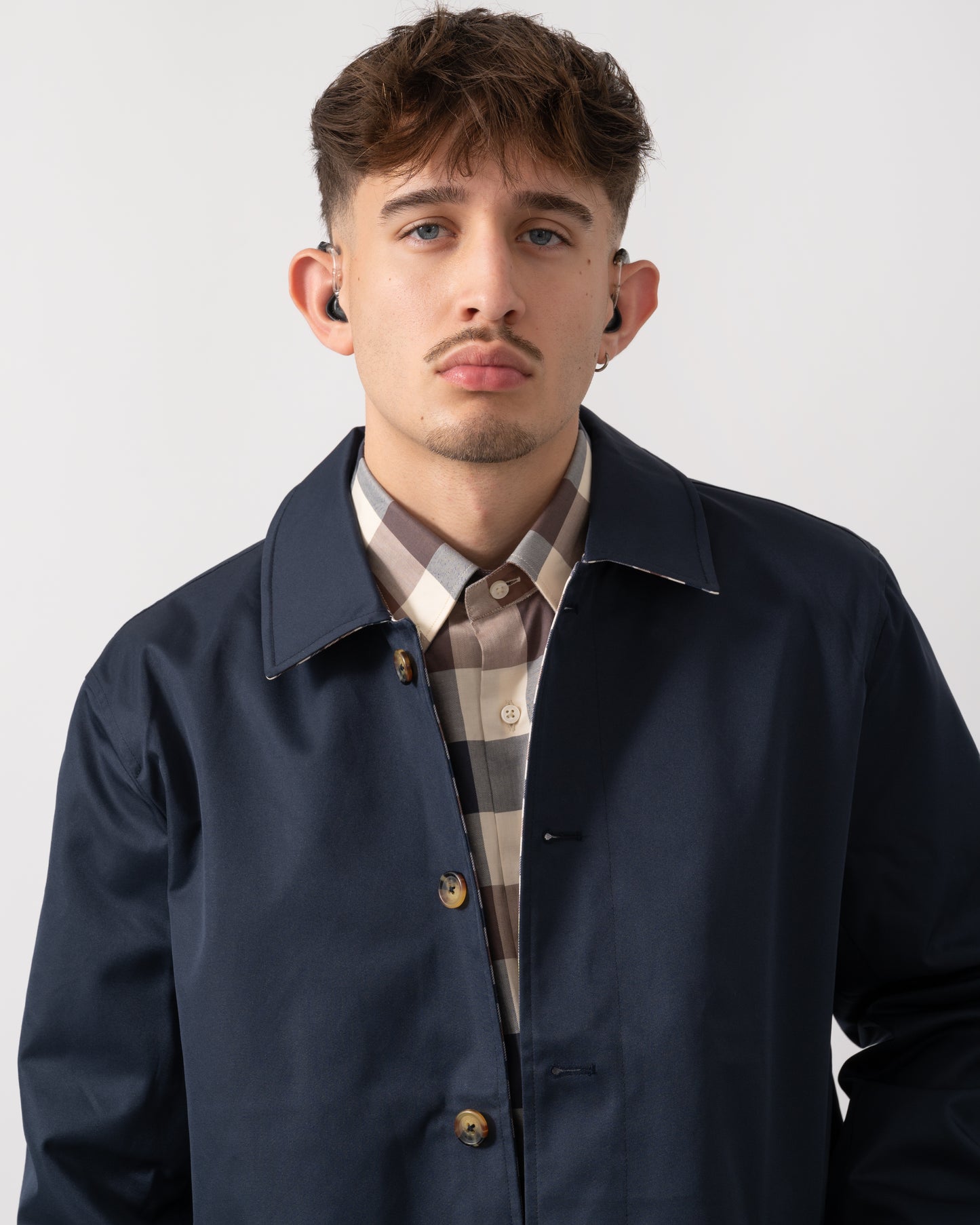 Aquascutum Mens Archival Reversible Mid Coat - Navy 11