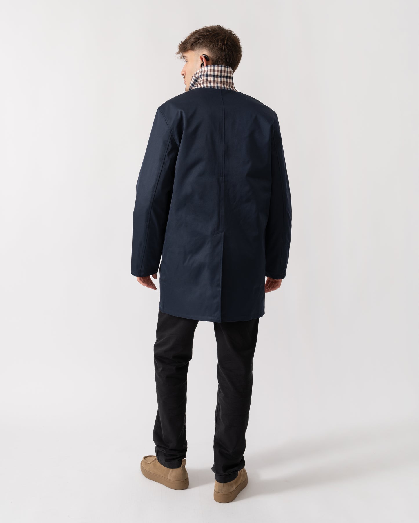 Aquascutum Mens Archival Reversible Mid Coat - Navy 11