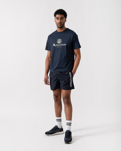 Aquascutum Mens Big Logo T-Shirt - Navy 11 | CHO | Designer Mens T-Shirts