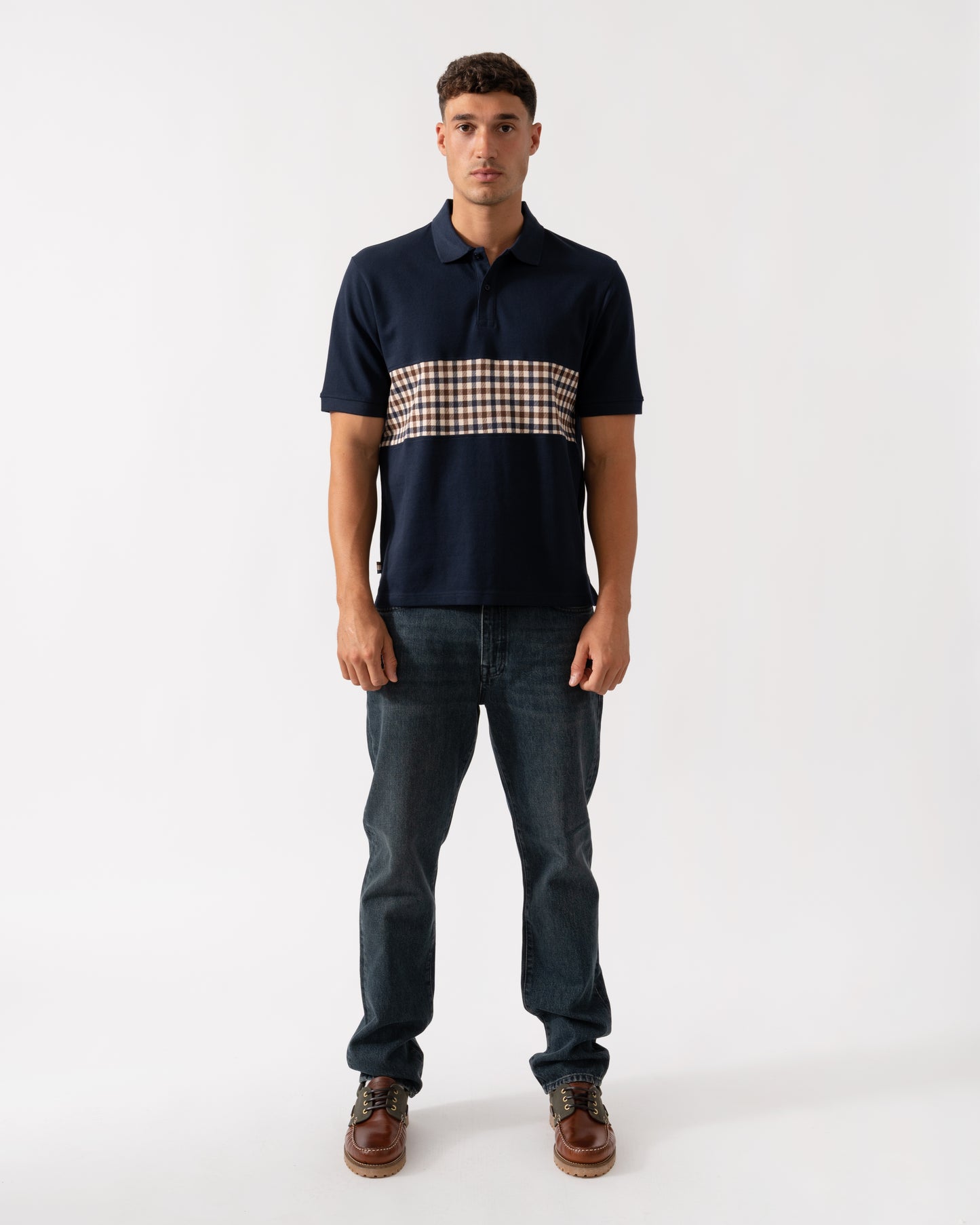 Aquascutum Mens Iconic Insert Polo - Navy 11