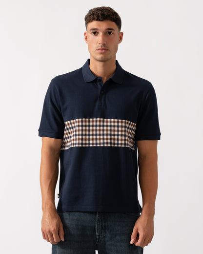 Aquascutum Mens Iconic Insert Polo - Navy 11