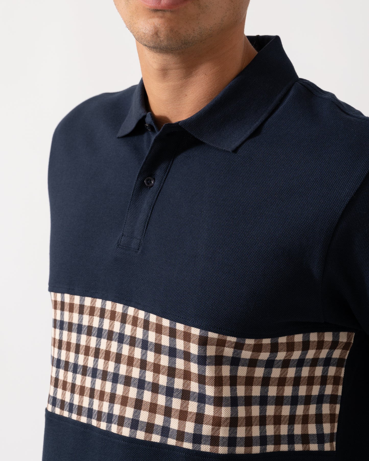 Aquascutum Mens Iconic Insert Polo - Navy 11