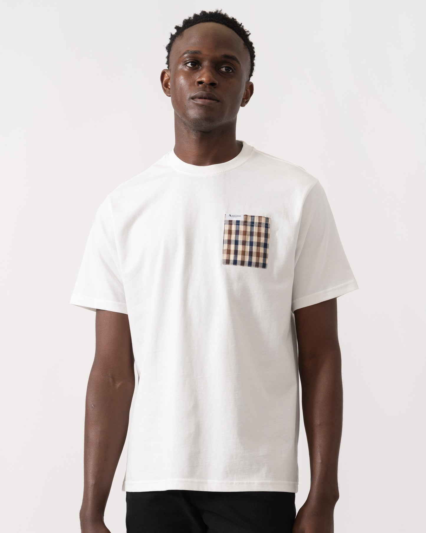 Aquascutum Mens Iconic Pocket T-Shirt - Old White 02