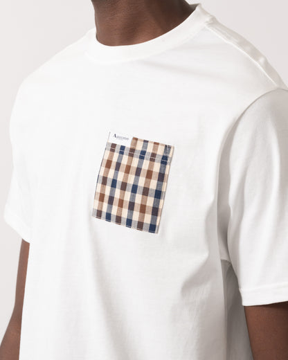 Aquascutum Mens Iconic Pocket T-Shirt - Old White 02