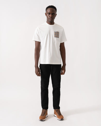 Aquascutum Mens Iconic Pocket T-Shirt - Old White 02