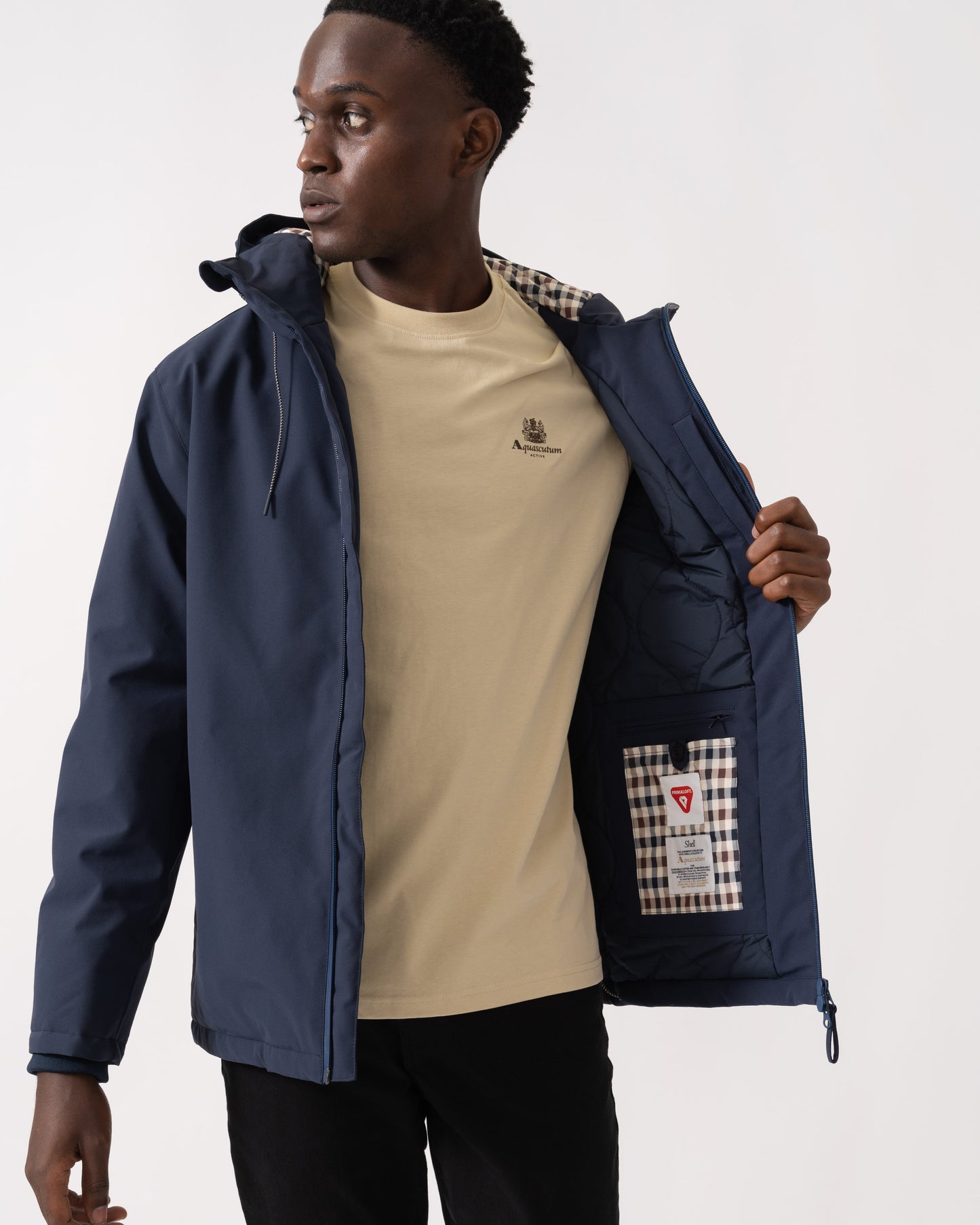 Aquascutum Mens Soft Shell Mid Parka - Navy 11