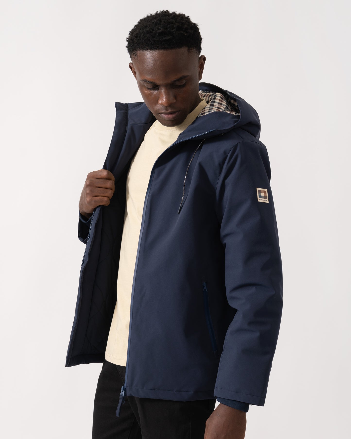 Aquascutum Mens Soft Shell Mid Parka - Navy 11