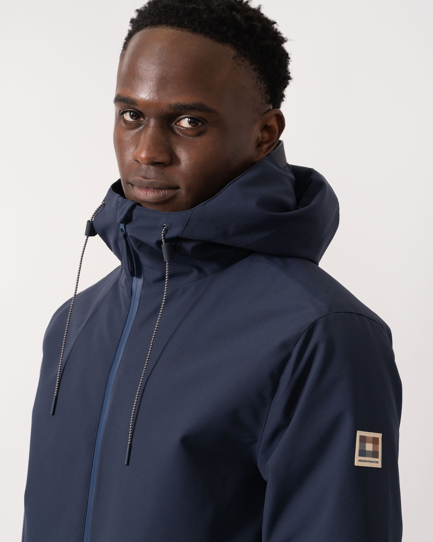 Aquascutum Mens Soft Shell Mid Parka - Navy 11