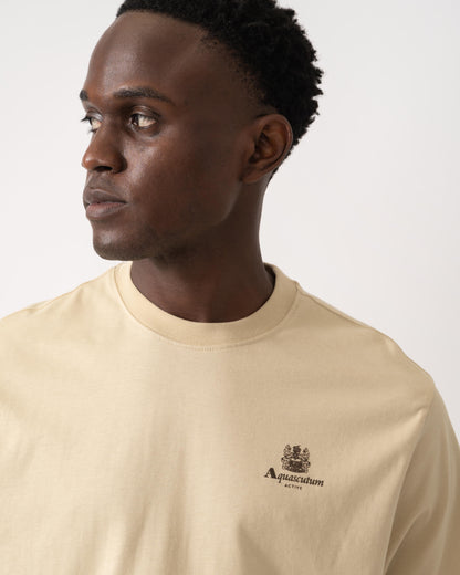 Aquascutum Mens Small Logo T-Shirt - Beige 03