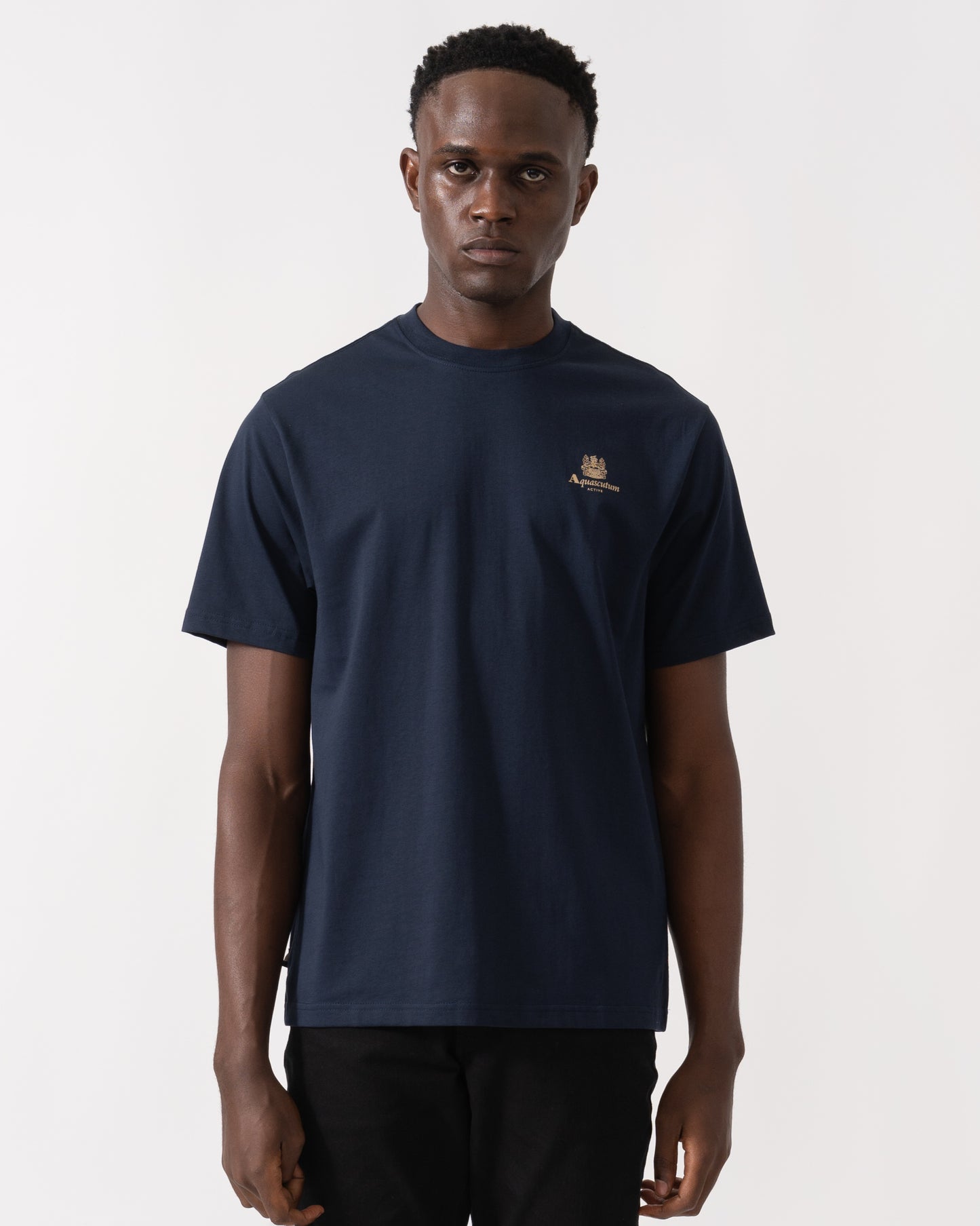 Aquascutum Mens Small Logo T-Shirt - Navy 11