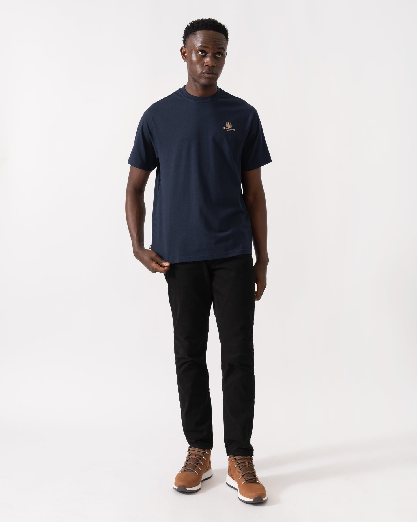 Aquascutum Mens Small Logo T-Shirt - Navy 11