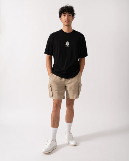 Armani Exchange Mens Embroidered A|X Centre Logo T-Shirt - Black UC001
