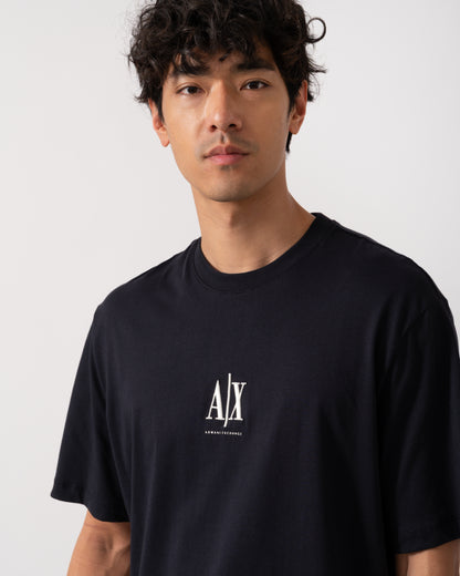 Armani Exchange Mens Embroidered A|X Centre Logo T-Shirt - Deep Navy UB101