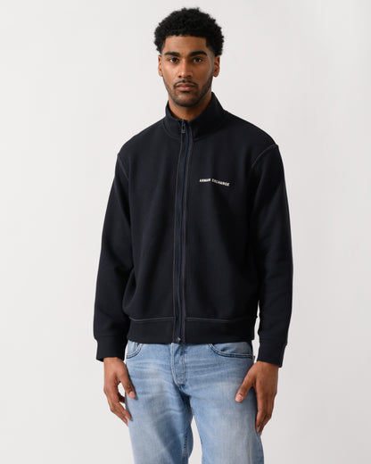 model wearing a Armani Exchange Mens Sweatshirt XM002327-AF21870 - Deep Navy UB101
