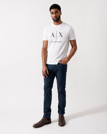 Full length shot of a Model wearing an Armani Exchange Mens T-Shirt in White