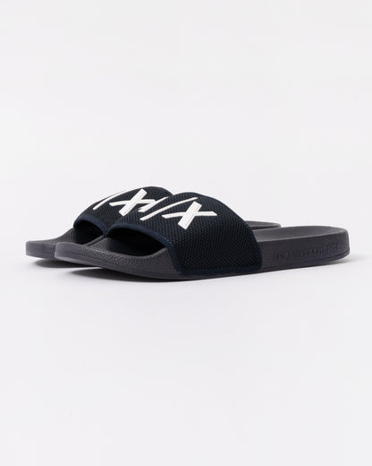 Armani Exchange Mesh A|X Logo Sliders - Deep Navy/Off White U385 - front