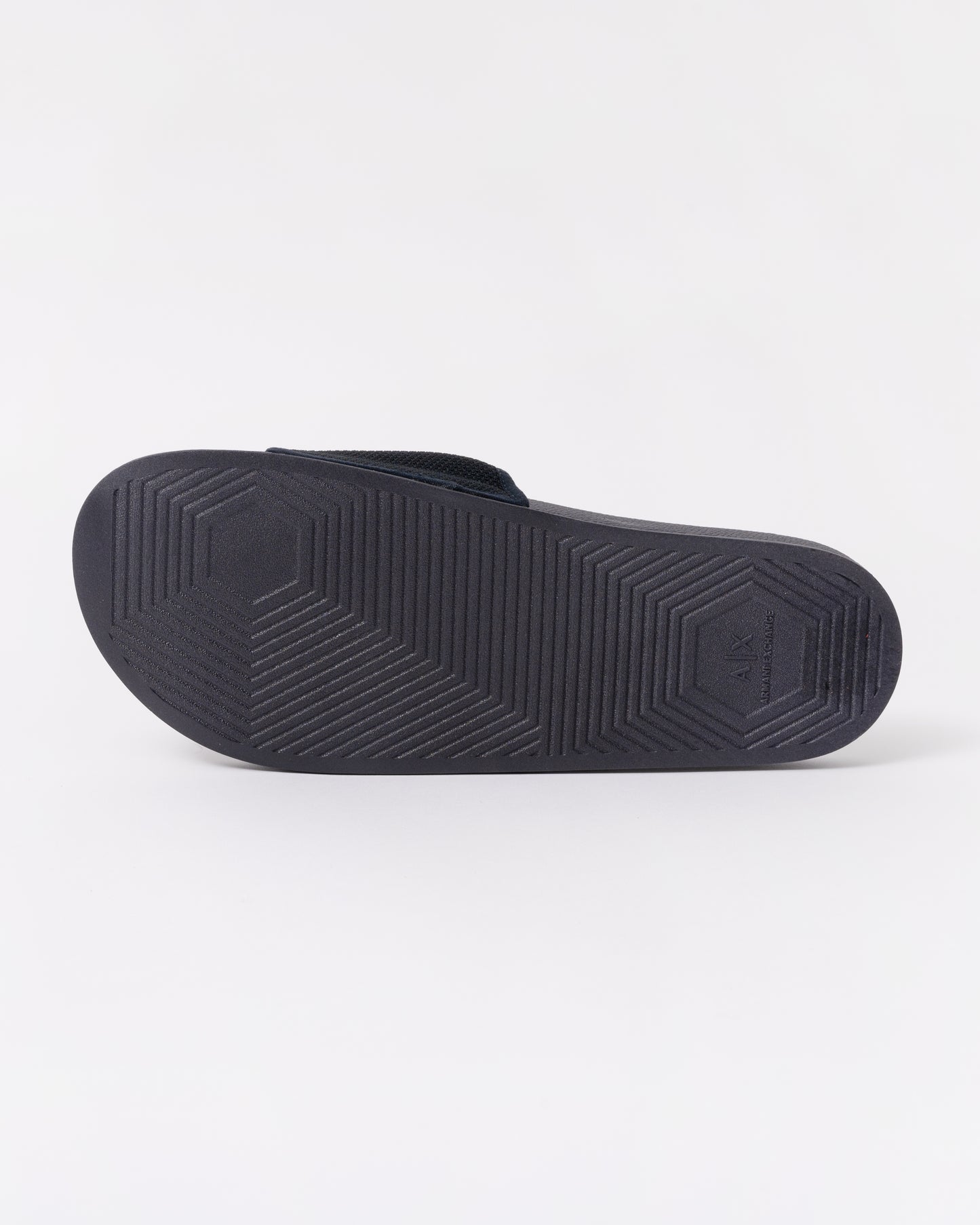 Armani Exchange Mesh A|X Logo Sliders - Deep Navy/Off White U385 - sole