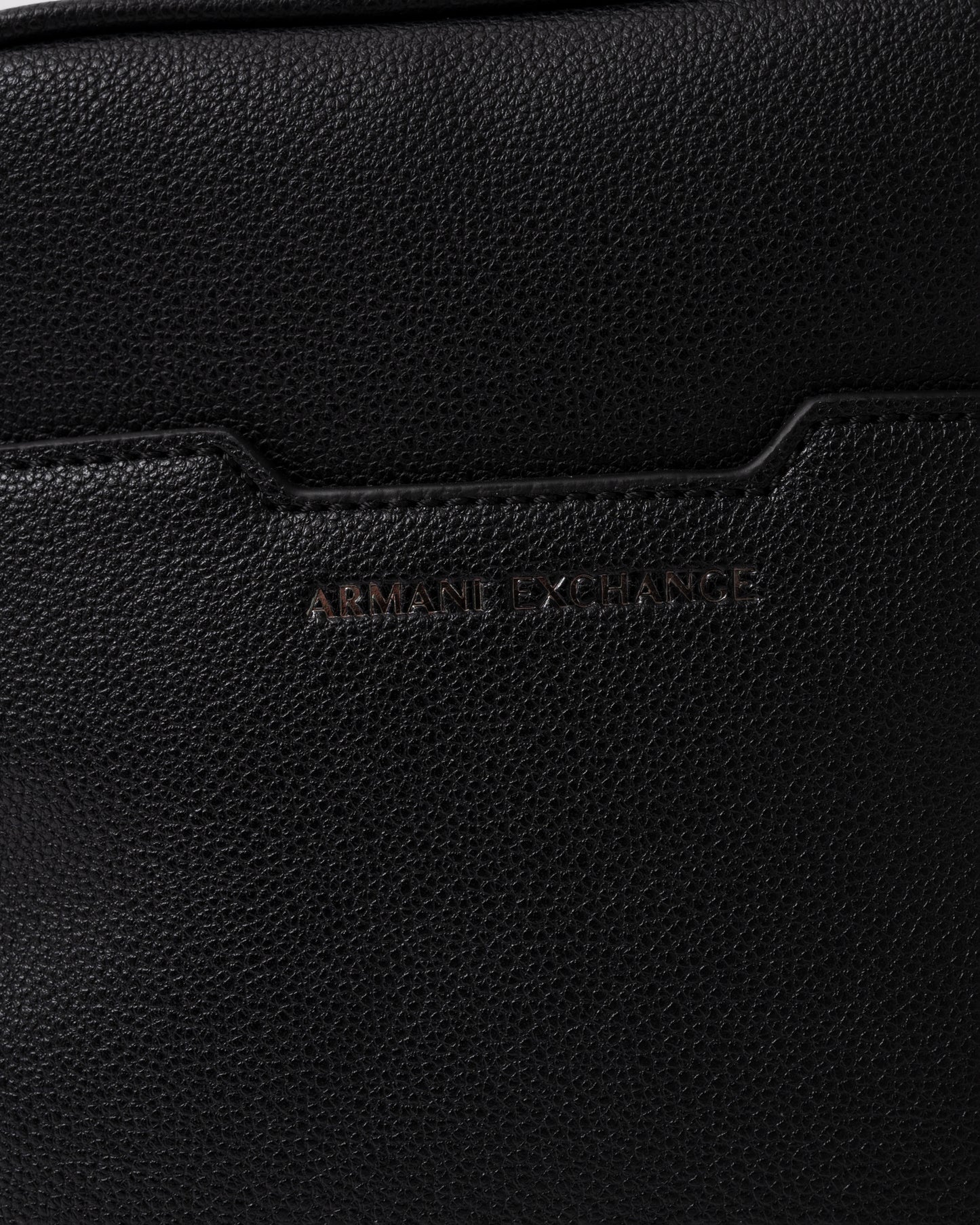 Armani Exchange Mens Boxy Messenger Bag - Black UC001 logo detail